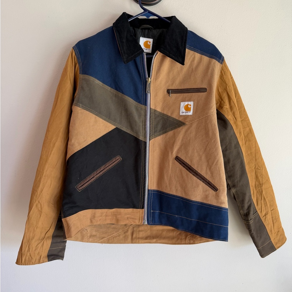 Carhartt Men's Colorblock Canvas Bomber Jacket - Tan/Blue/Black/Olive - Picture 1 of 8